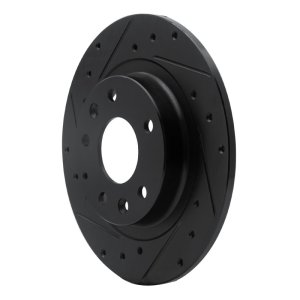 Mazda CX-3 Brake Rotor (1) - Rear Left - R1 Concepts - Drilled & Slotted - Black - `16-`18